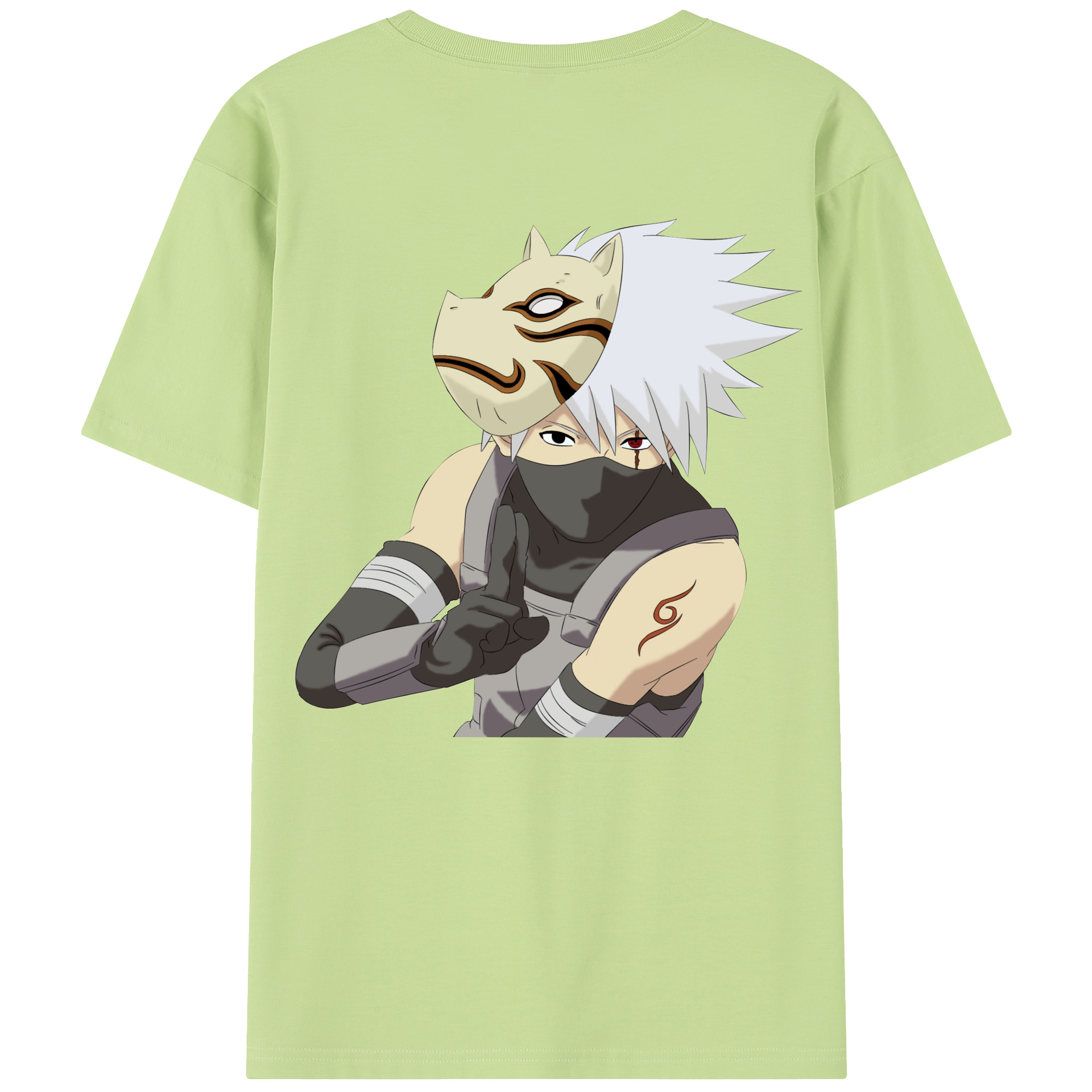 （画像用） NARUTO -ナルト- はたけ カカシ Hatake Kakashi 綿100％半袖Tシャツ（背面プリント）